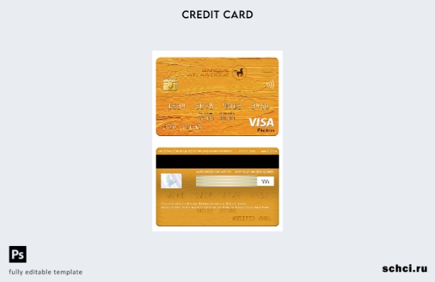 цифровая загрузка шаблона электронной карты Visa Senegal Banque Atlantique Bank